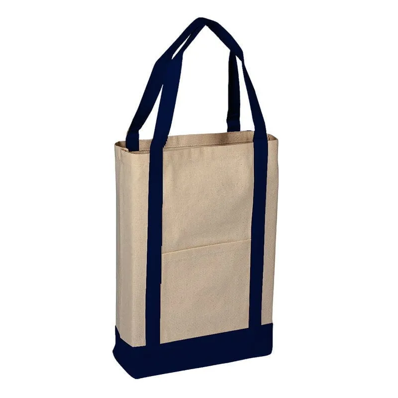 100% Cotton Heavy Canvas Two Tone Deluxe Tote Bag