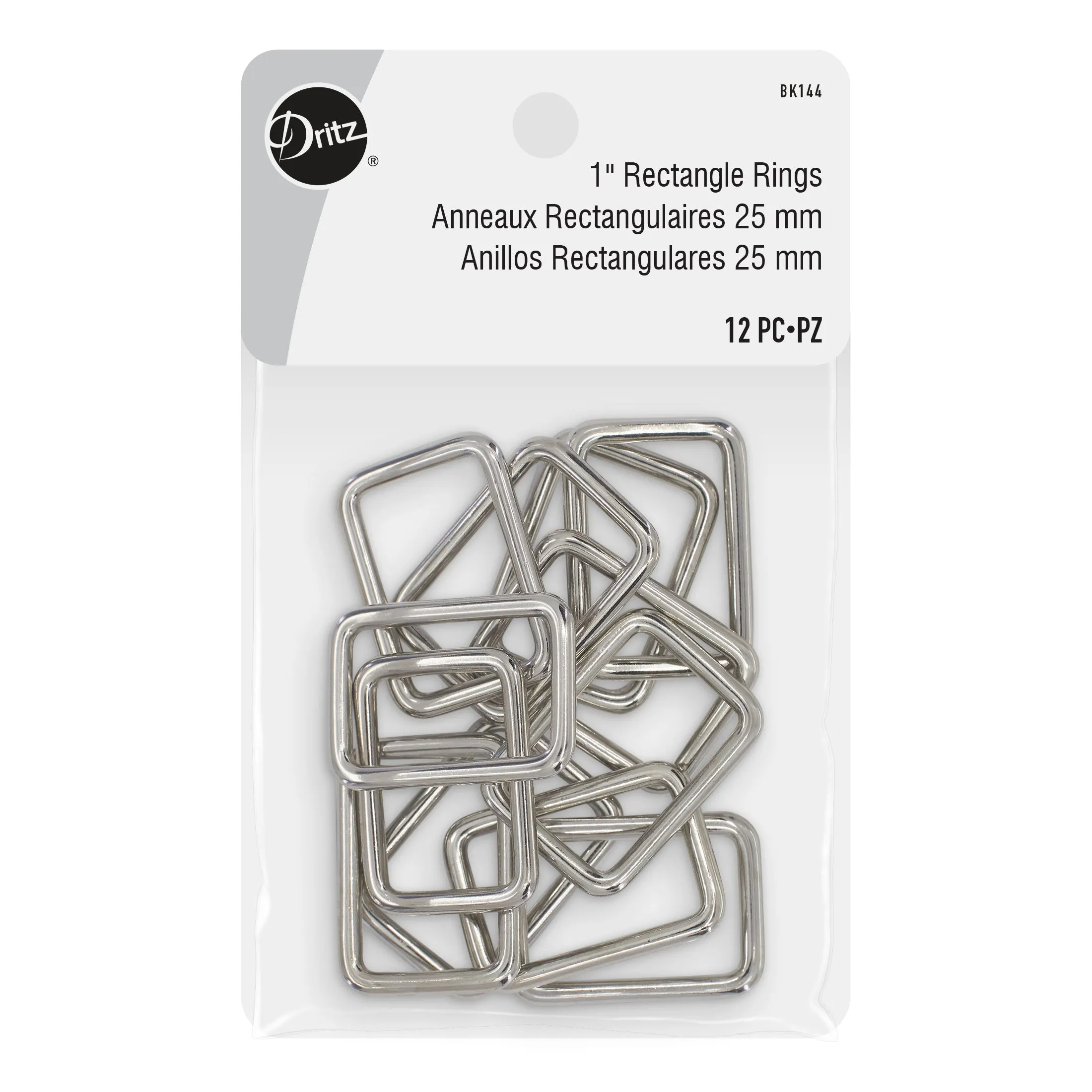 1" Rectangle Rings, 12 pc