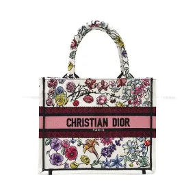 2023 AW Limited Christian Dior tote bag Book tote Small FLORILEGIO Embroidery Blanc (White)/Multicolor Cotton canvas M1265ZEMF_M933[BRAND NEW][Authentic]