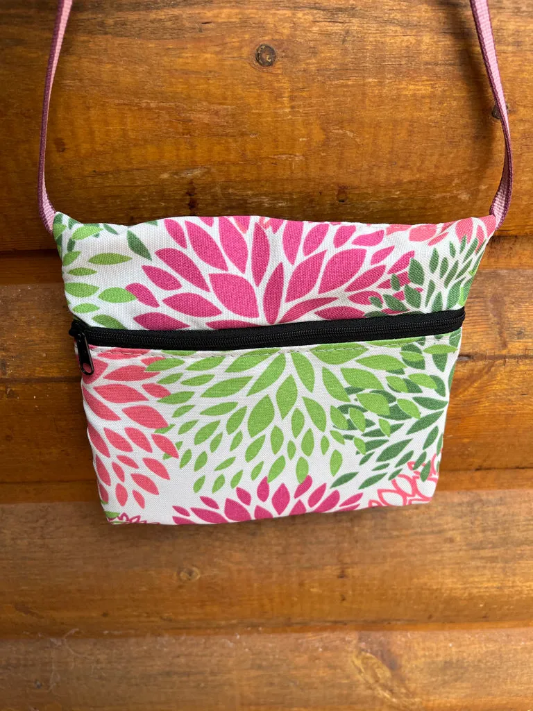 3 Zip Bag Pink- Floral Print Fabric