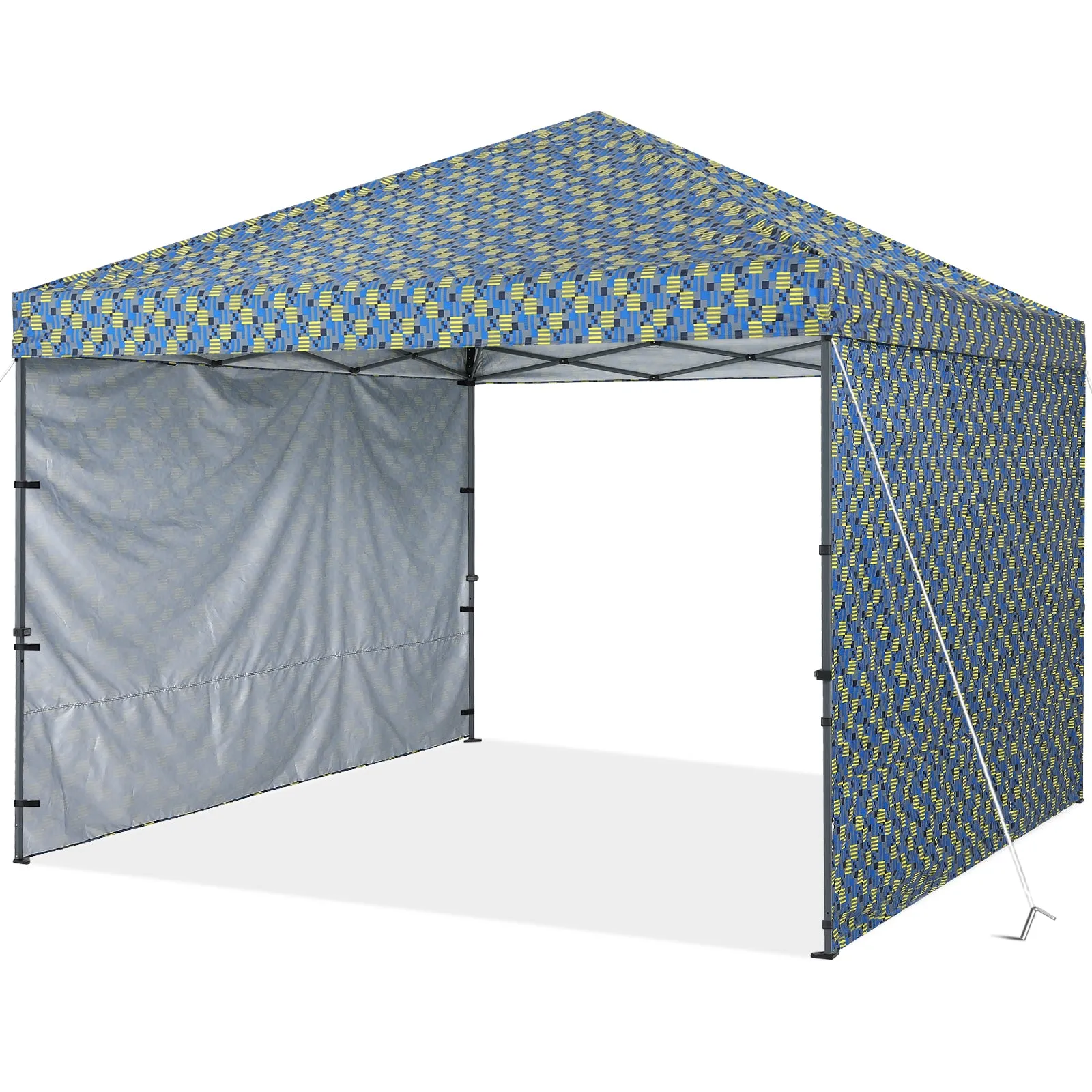 ABCCANOPY Outdoor Easy Pop up 10x10 Canopy Tent With Graphic Print and 2 Sun Walls