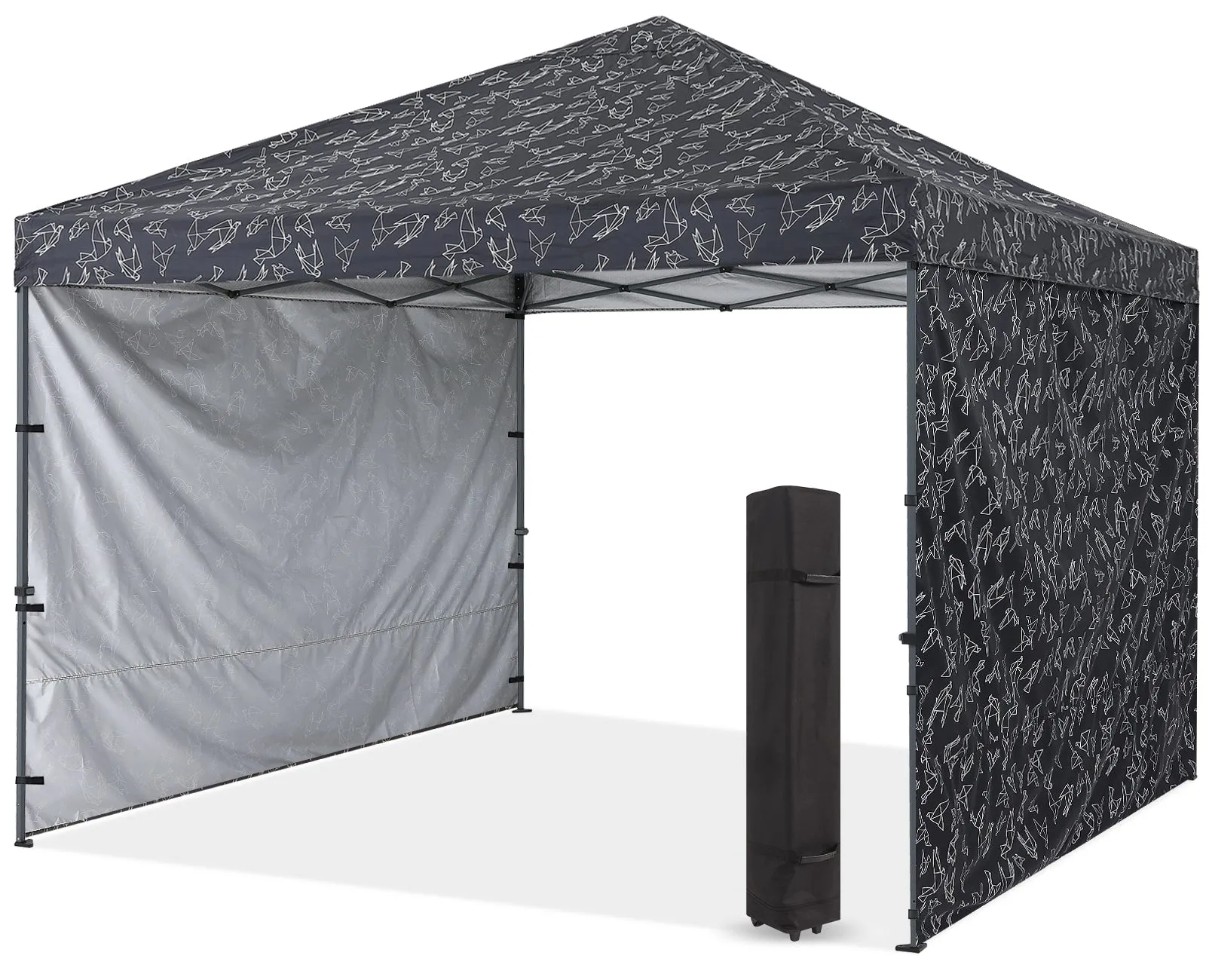 ABCCANOPY Outdoor Easy Pop up 10x10 Canopy Tent With Graphic Print and 2 Sun Walls