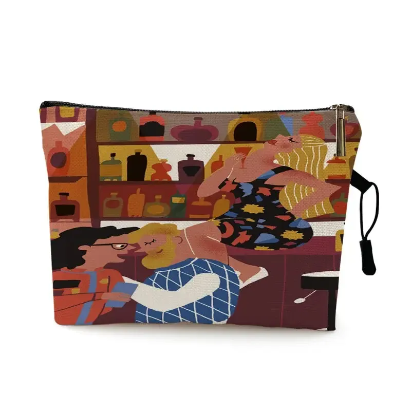 Abstract Print Makeup Storage Bag