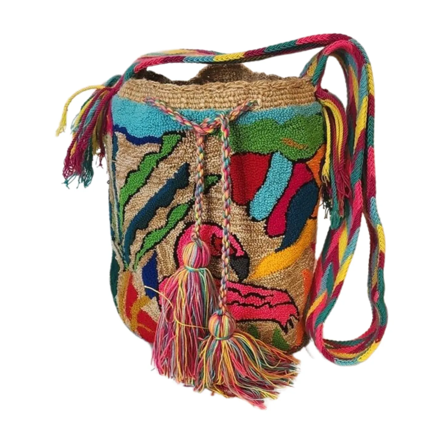 Alanna Large Handmade Punch-needle Wayuu Mochila Bag