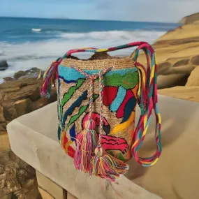 Alanna Large Handmade Punch-needle Wayuu Mochila Bag