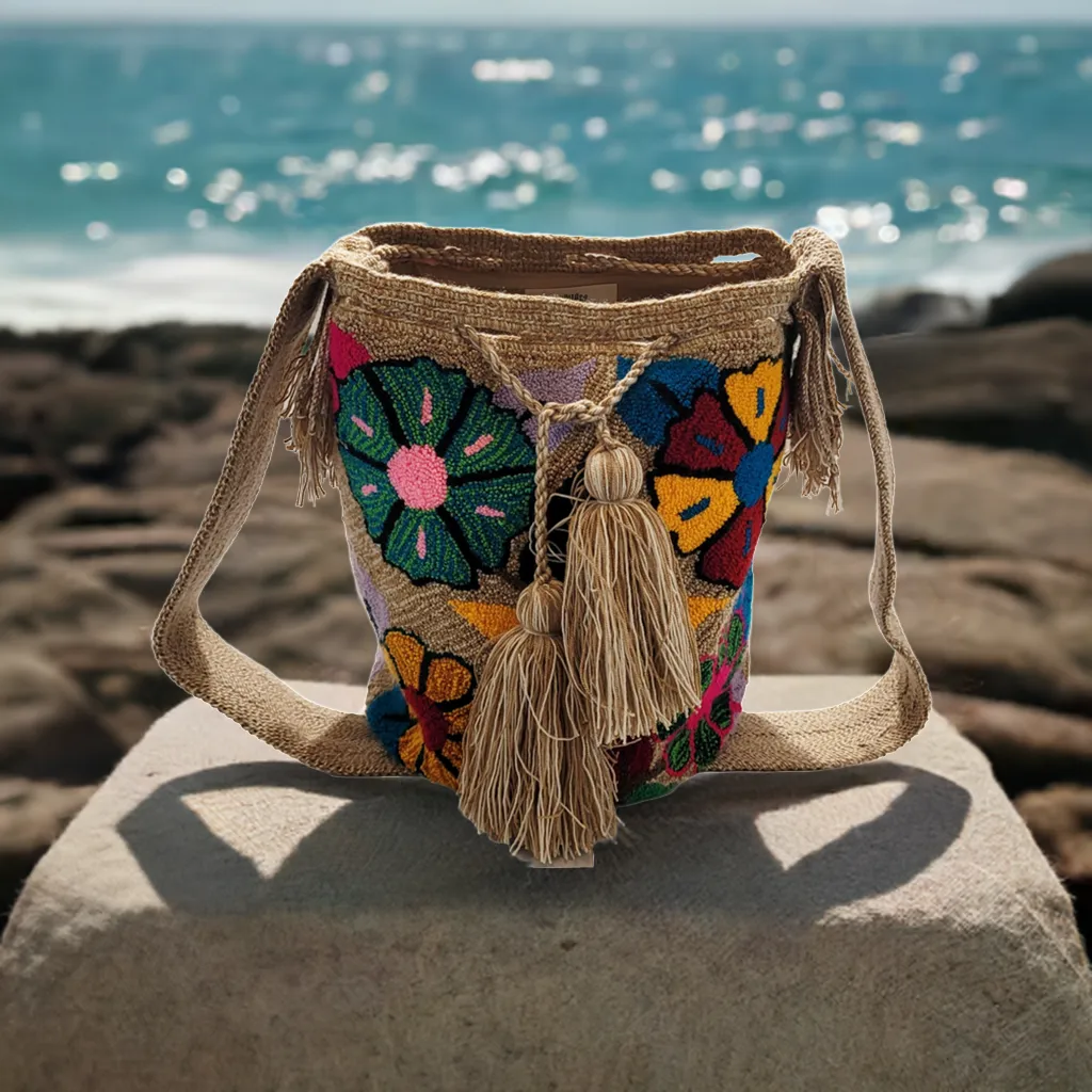 Alice Large Handmade Punch-needle Wayuu Mochila Bag