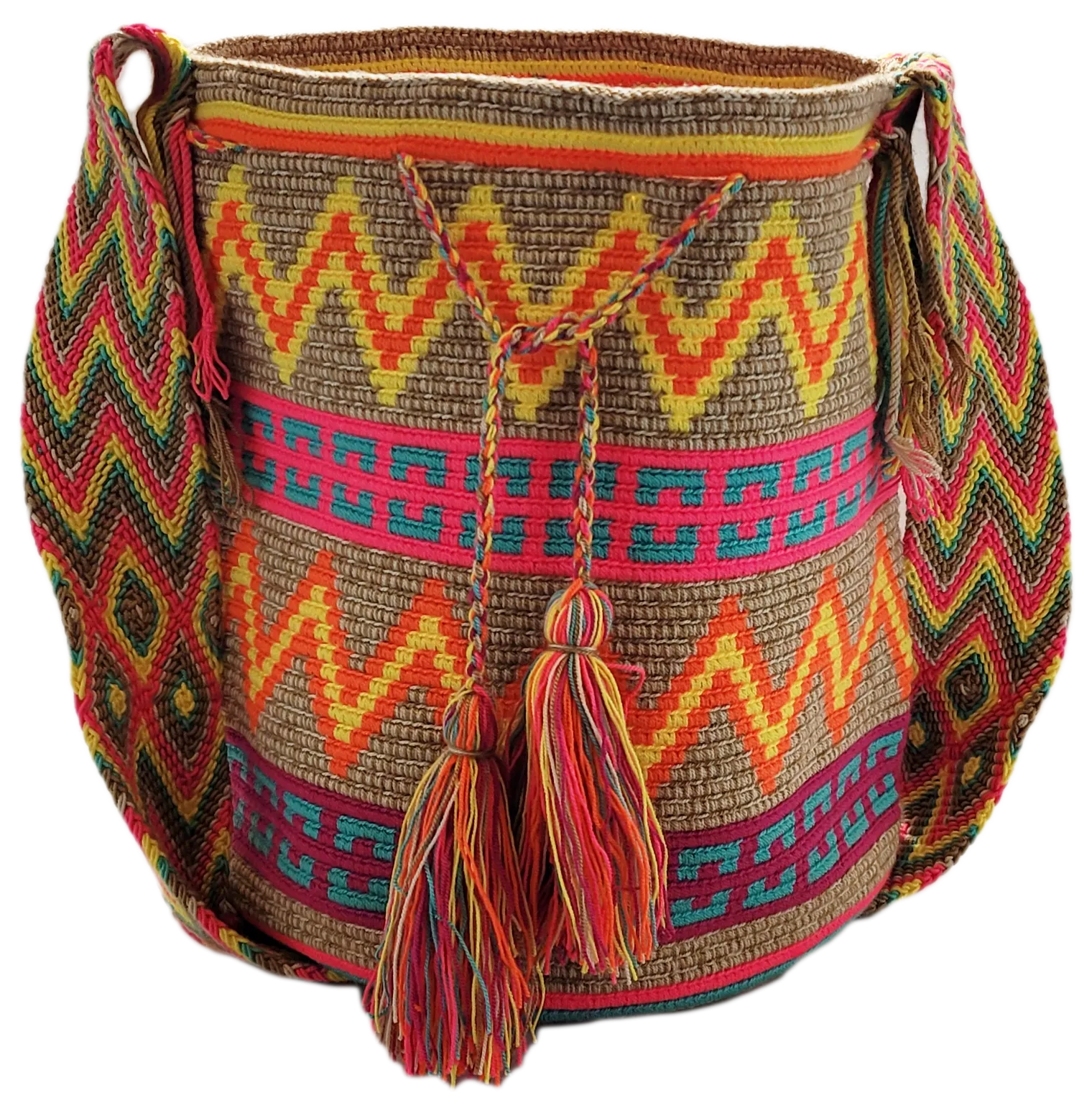 Anna Large Handmade Crochet Wayuu Mochila Bag