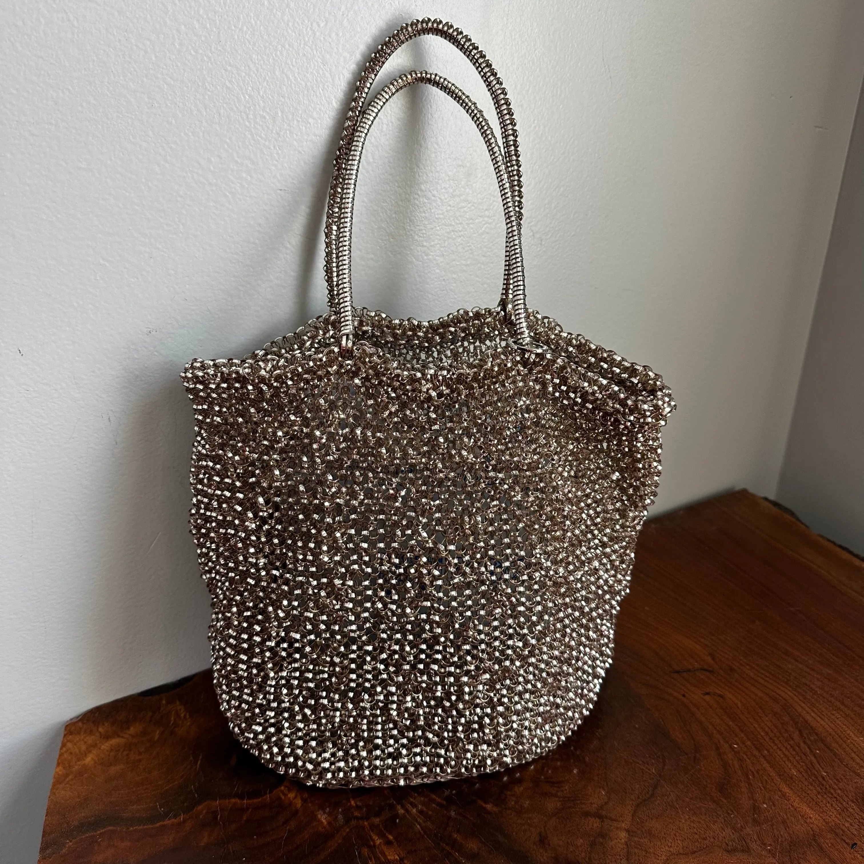 Anteprima Wirebag Tote in Silver/Rose Gold