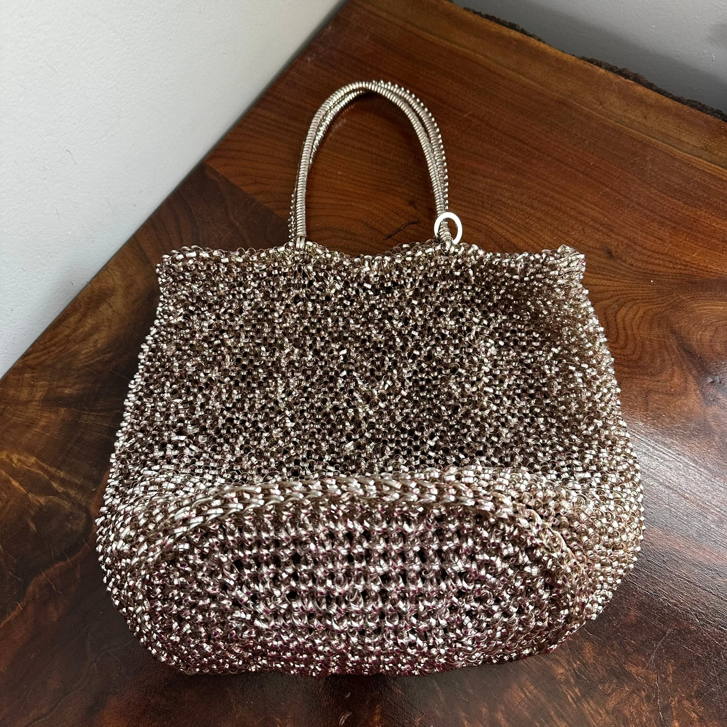 Anteprima Wirebag Tote in Silver/Rose Gold