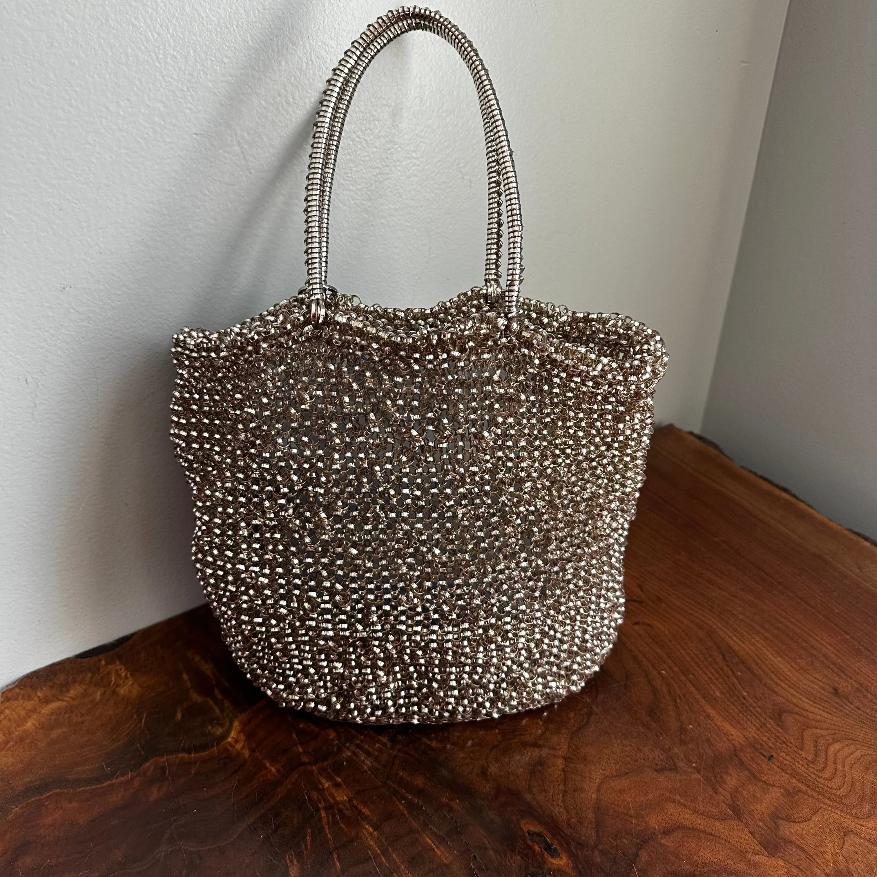 Anteprima Wirebag Tote in Silver/Rose Gold