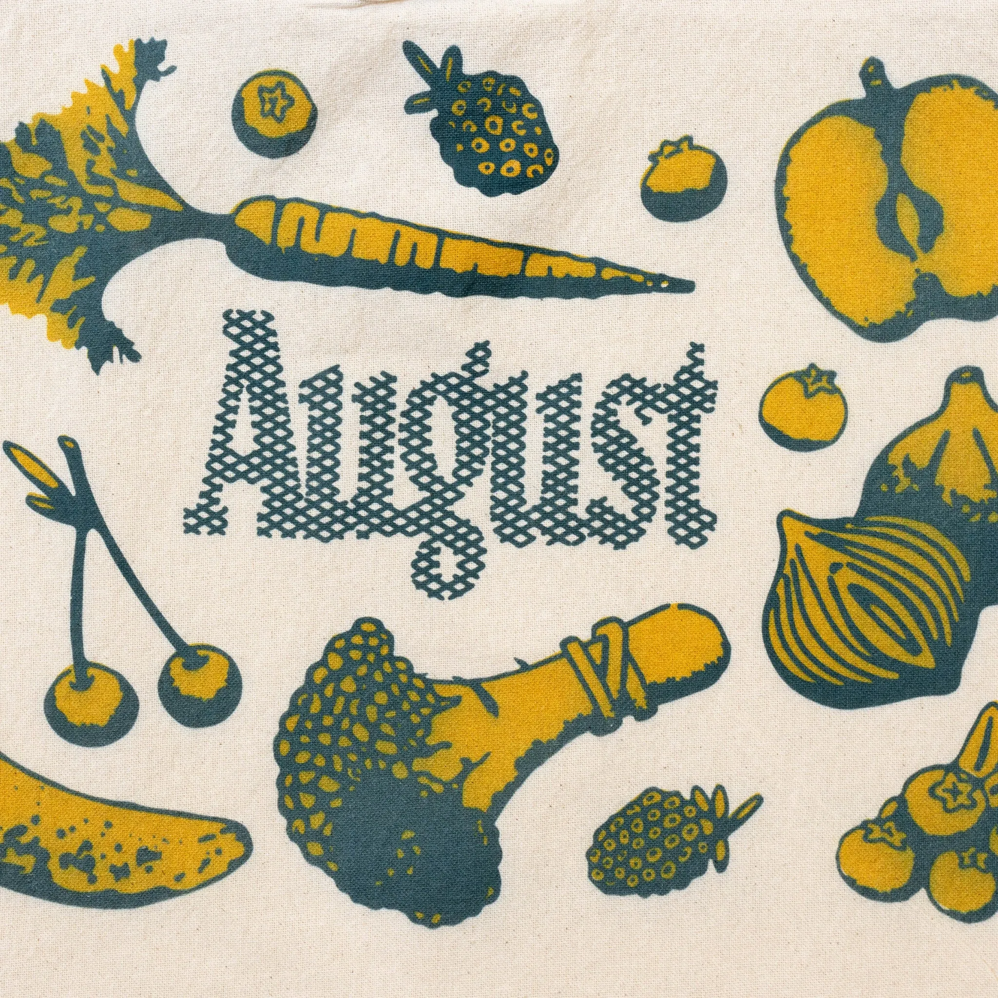 August "Fresh Produce" Canvas Tote Bag (Natural)