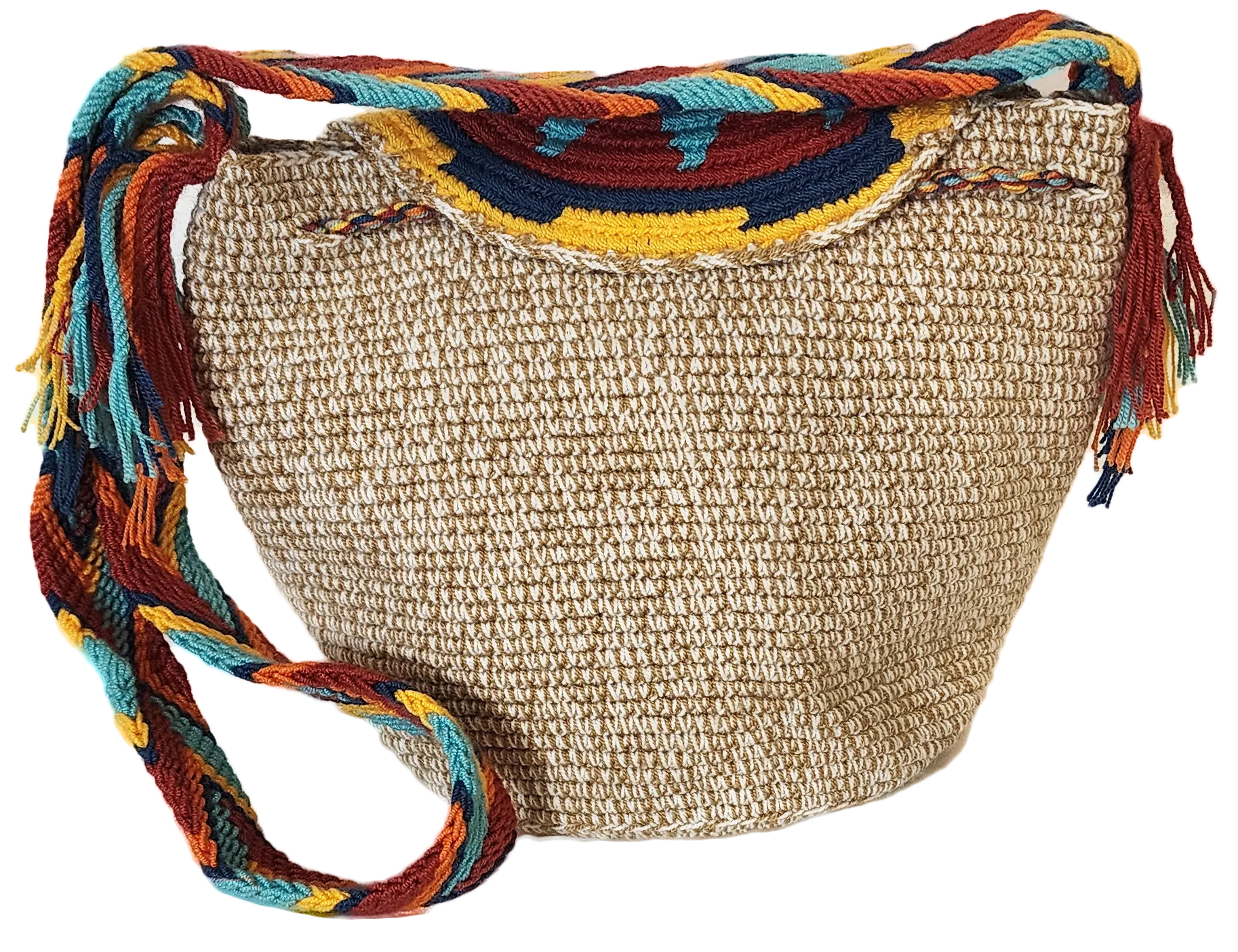 Ava Medium Handmade Crochet Wayuu Bag with Lid