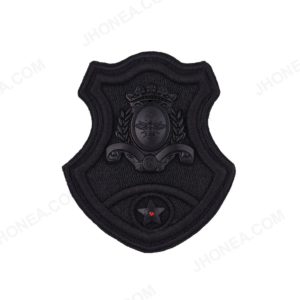 Black Royal Badge Patch for Mens Clothing