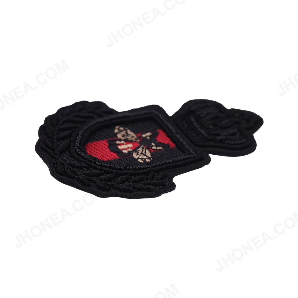 Black Self Colour Beaded Embroidery Patch for Shirts/Suits