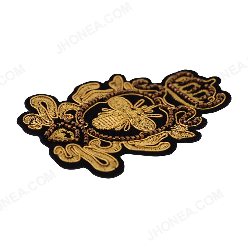 Bright Metallic Gold with Black Designer Blazer/Suit Patch