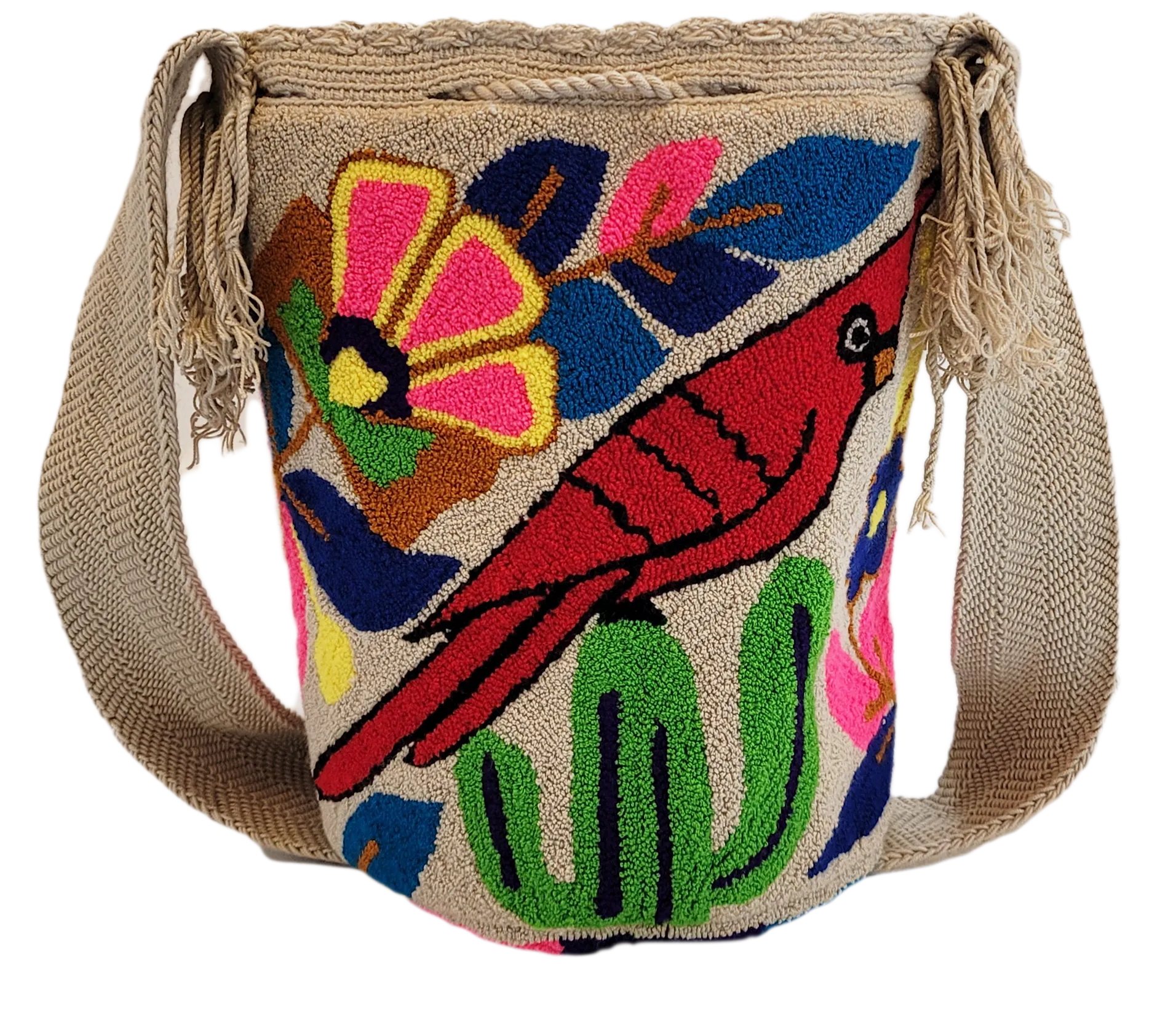 Clara Large Handmade Punch-needle Wayuu Mochila Bag