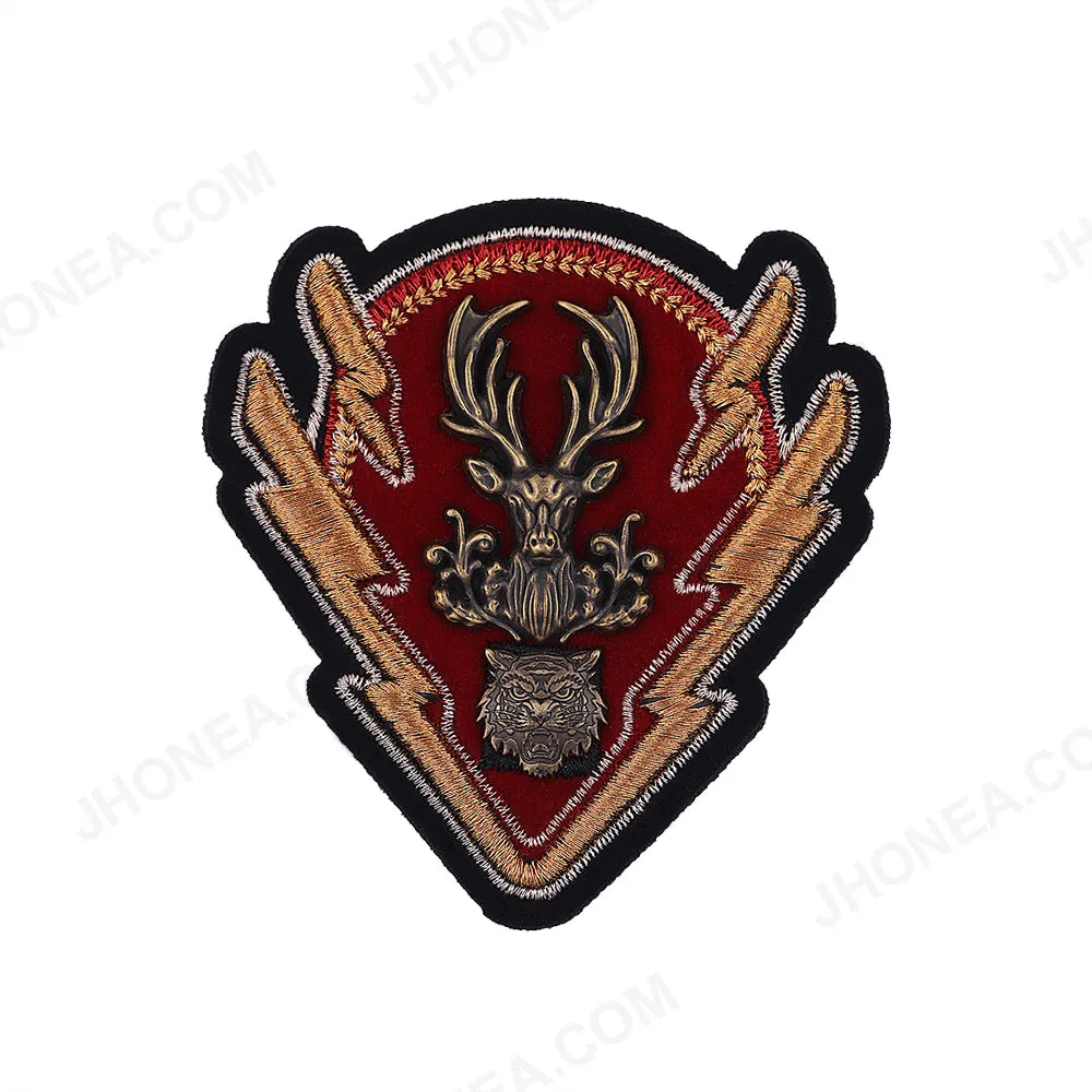 Classic Metal Hardware Studded Embroidery Badge Patch