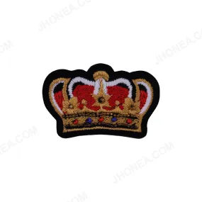 Colourful Beaded Embroidery Crown Patch