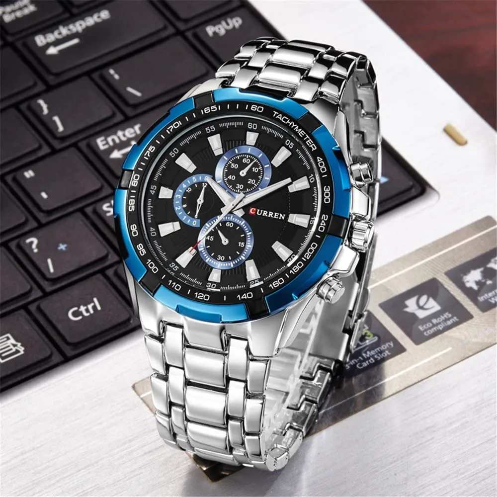 CRNXPro™ Men's Stainless Steel Quartz Waterproof Wristwatch