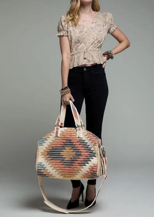 Desert Rose Aztec Weekender Travel Tote Bag