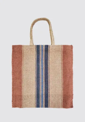 Dora Jute Tote Bag | Multi Light Brown