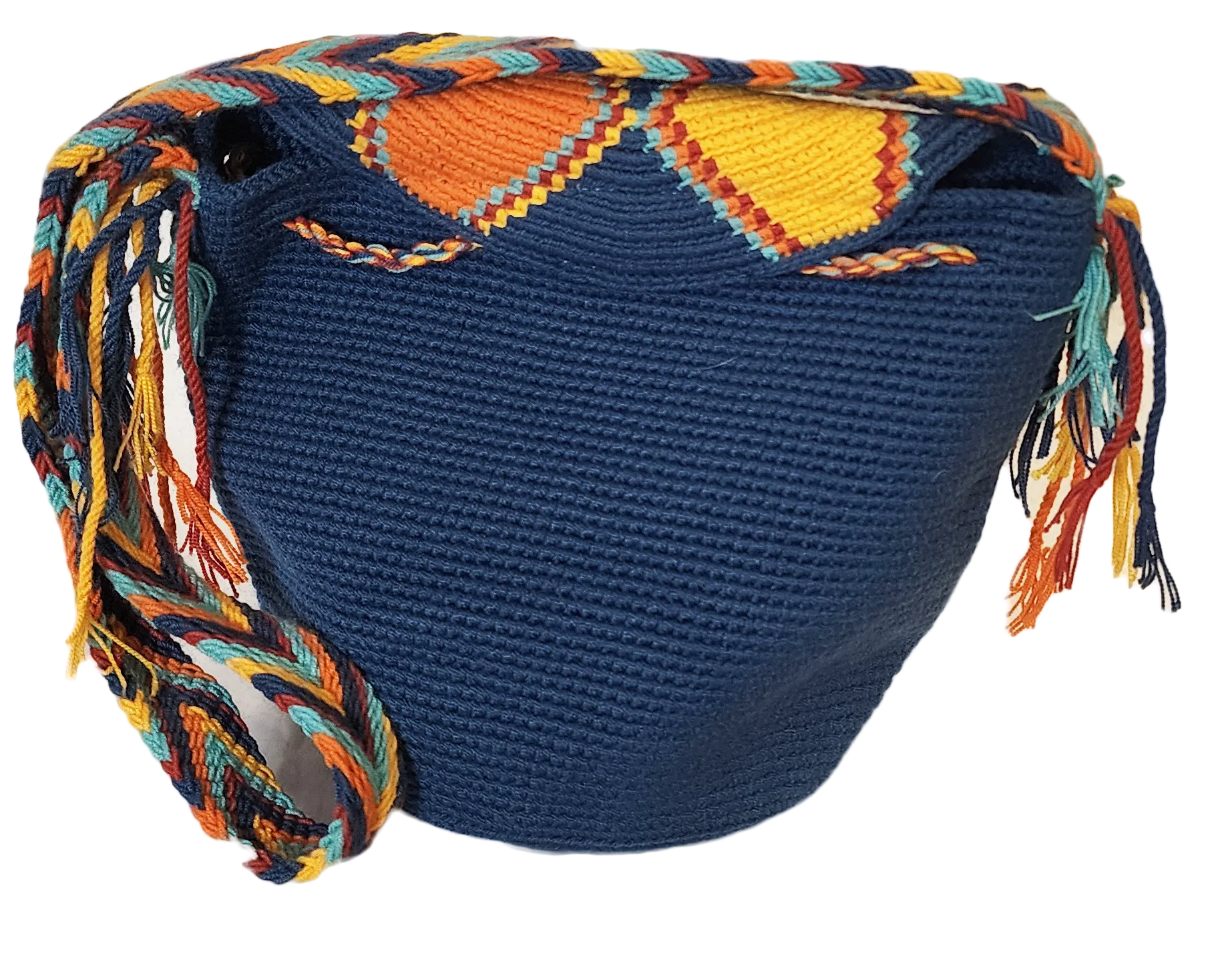 Emma Medium Handmade Crochet Wayuu Bag with Lid