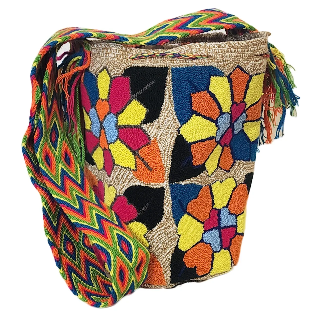 Etta Large Handmade Punch-needle Wayuu Mochila Bag