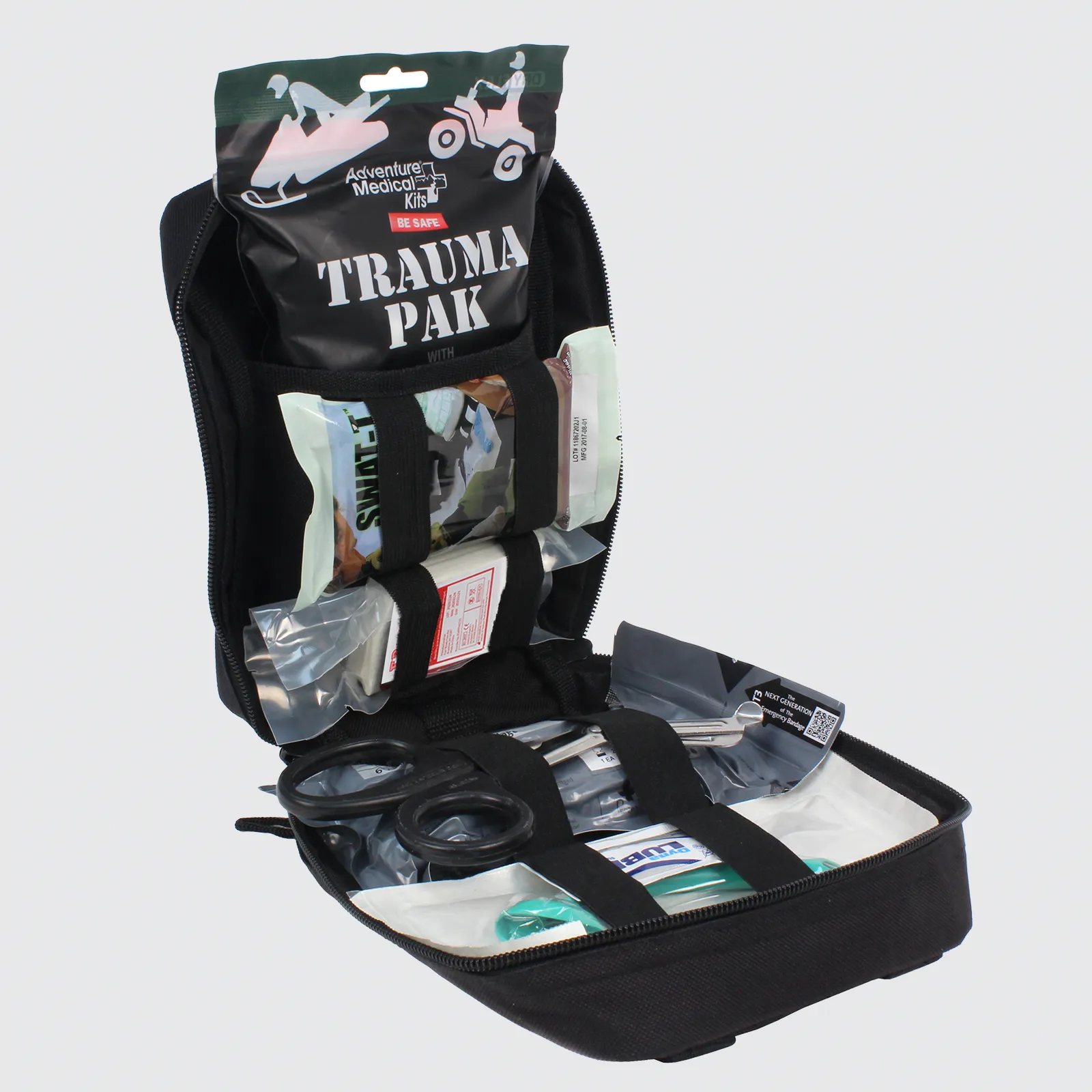 Ever Ready First Aid Tactical Trauma IFAK Kit Feat. Trauma Pack QuikClot, Israeli Bandage, SWAT-T Tourniquet in IFAK Molle Pouch