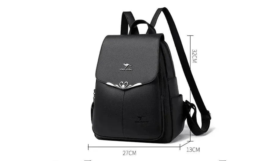 Fashion Leather Women's School Backpack