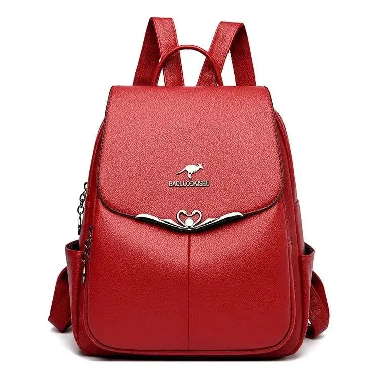 Fashion Leather Women's School Backpack