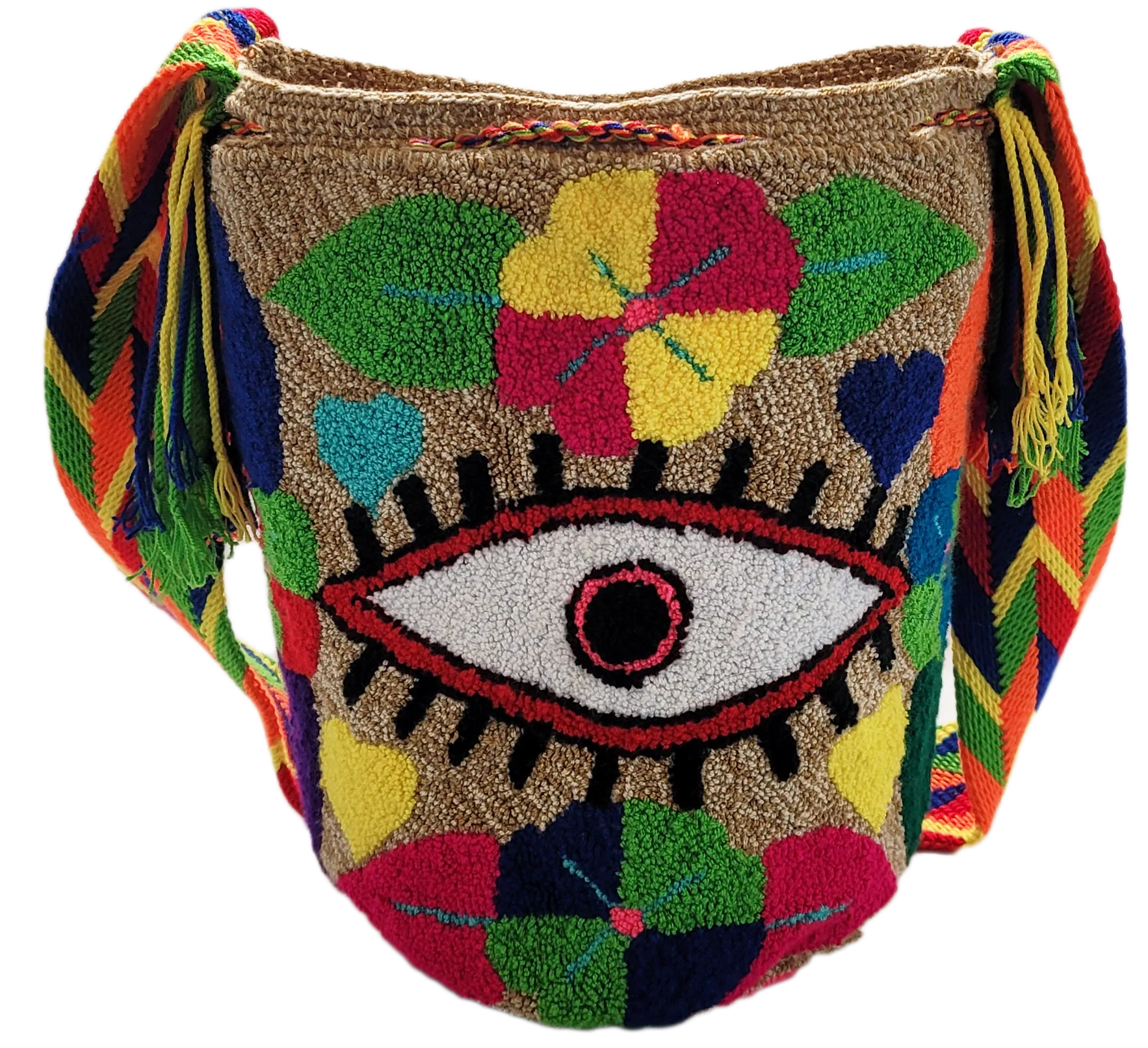 Gabriella Large Handmade Punch-needle Wayuu Mochila Bag