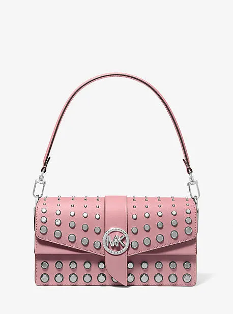 Greenwich Medium Studded Saffiano Leather Shoulder Bag | 55573