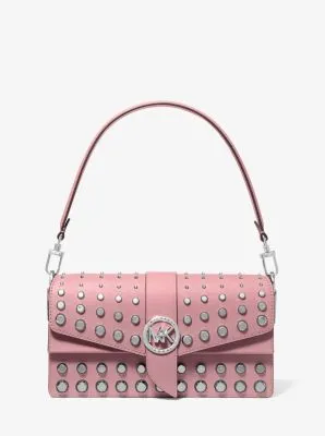 Greenwich Medium Studded Saffiano Leather Shoulder Bag | 55573