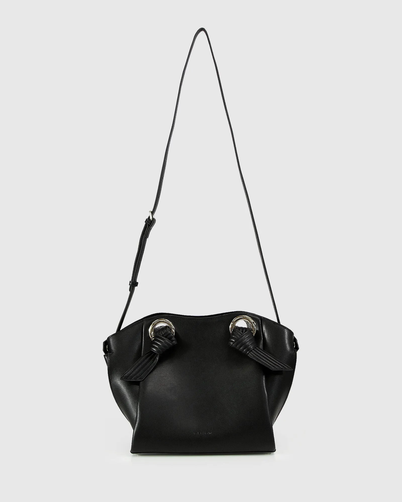 Heart Of Gold Leather Shoulder Bag - Black