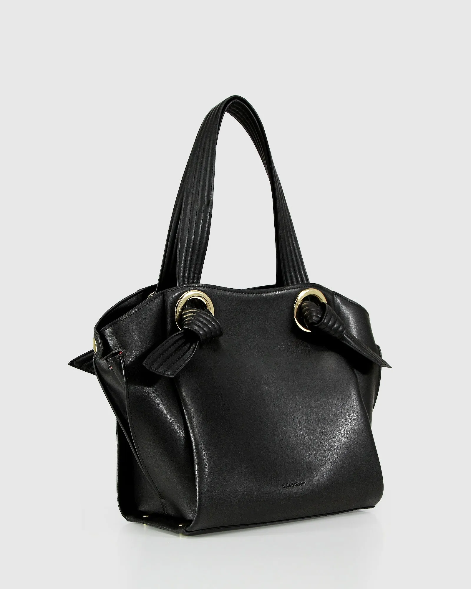 Heart Of Gold Leather Shoulder Bag - Black