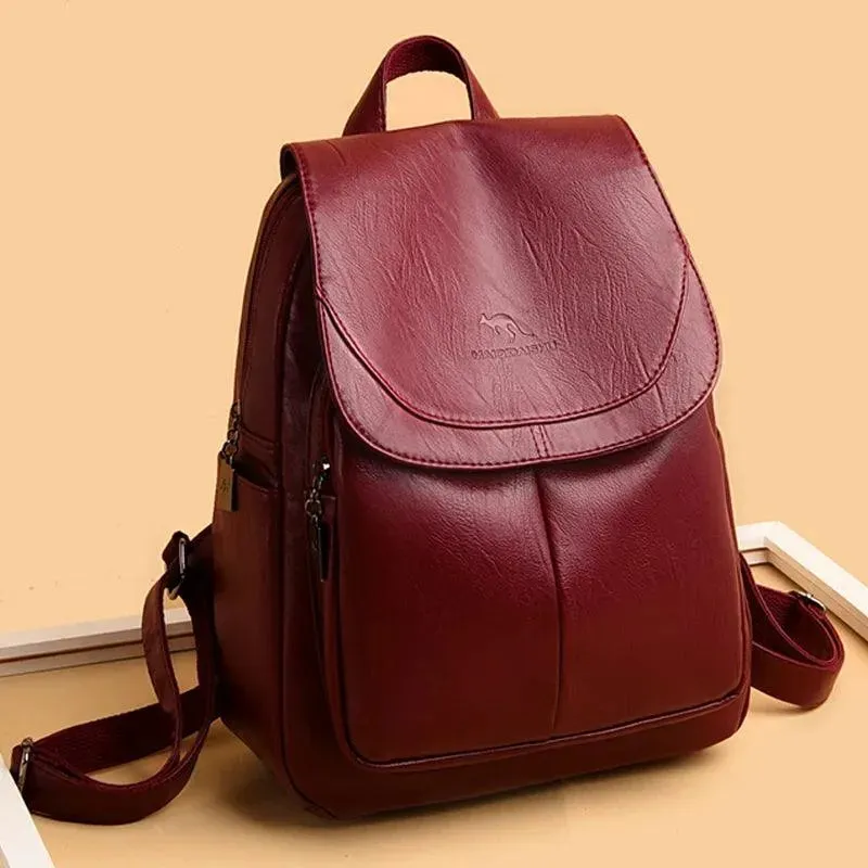 High Quality Soft Leather Women's Backpack