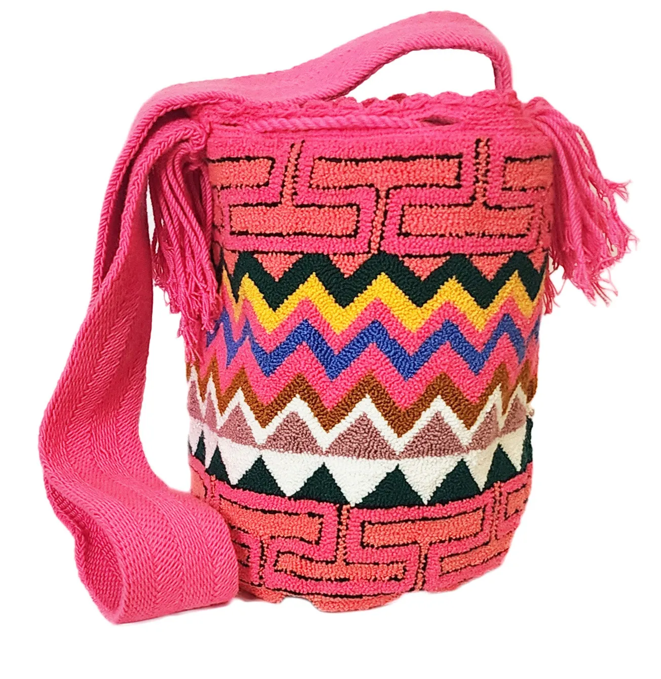 Jaylee Large Handmade Punch-needle Wayuu Mochila Bag