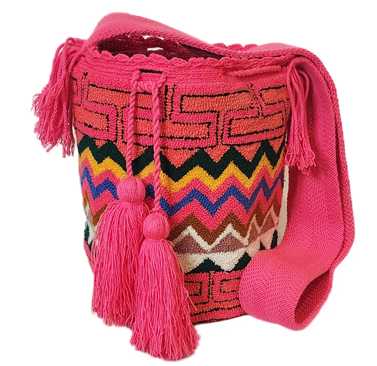 Jaylee Large Handmade Punch-needle Wayuu Mochila Bag