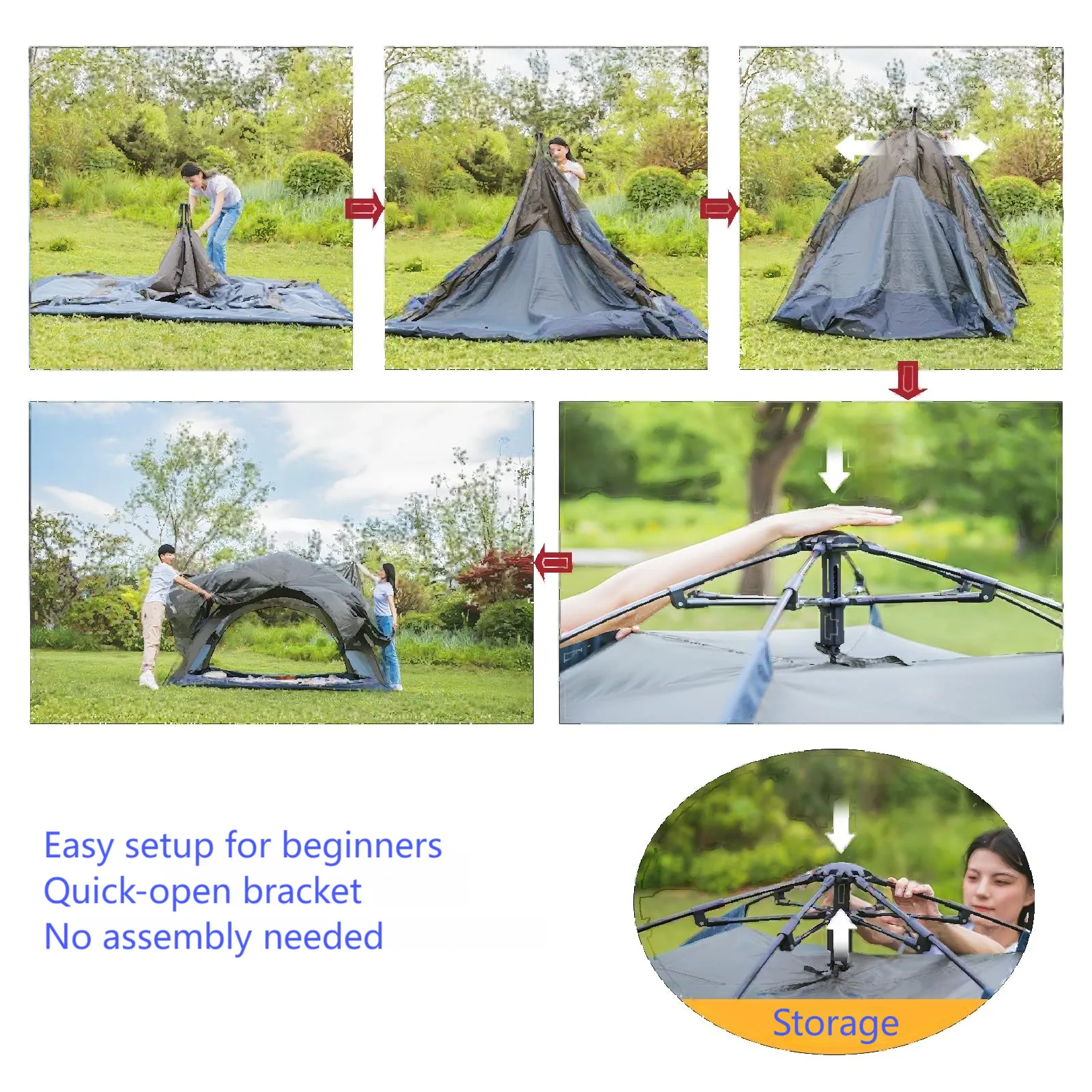 KingCamp Quick-Open 5 Person Pop-up Camping Tent