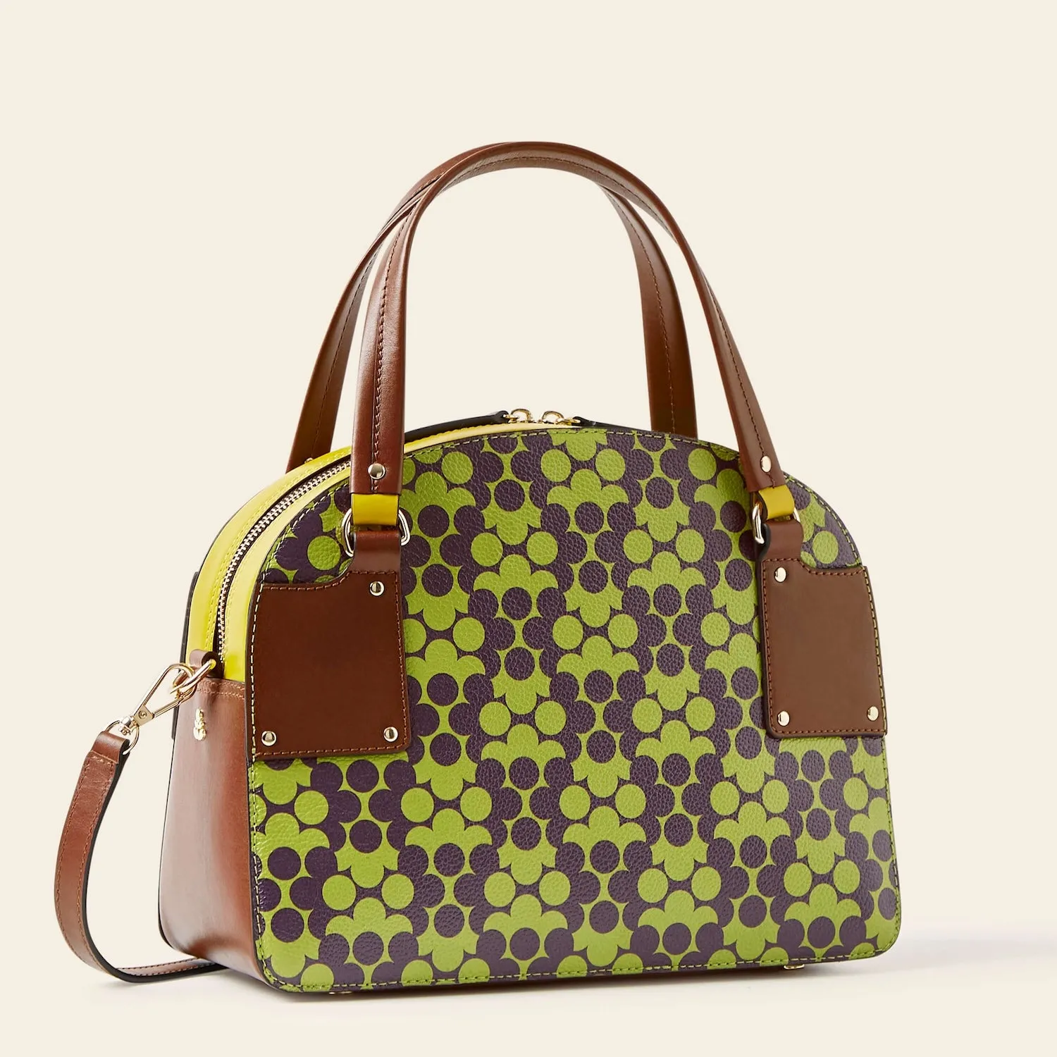 Luna Bowling Bag - Purple Puzzle Flower