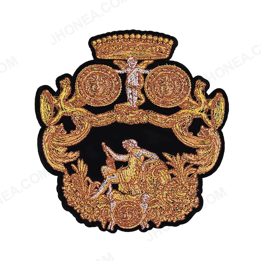 Luxury Black & Gold Ancient Greek Baroque Design Patch