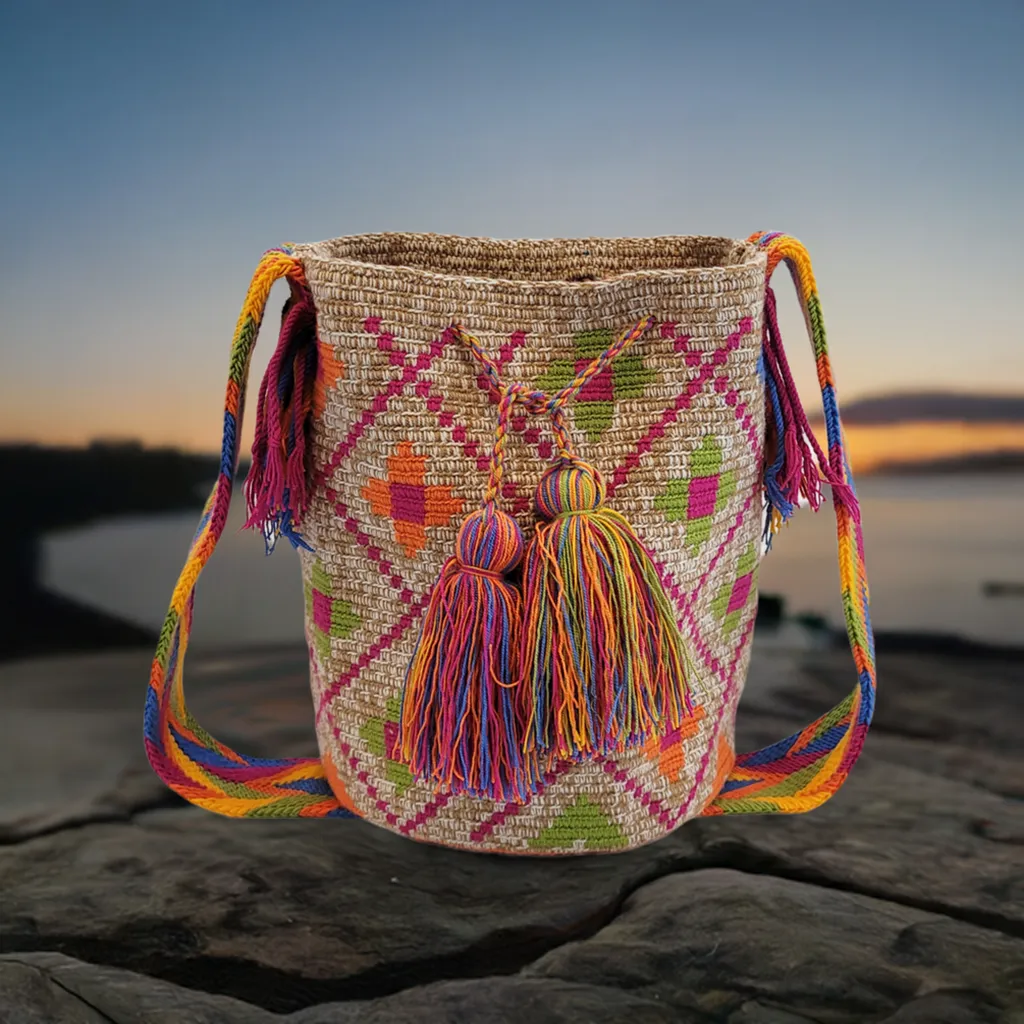 Lydia Large Handmade Crochet Wayuu Mochila Bag