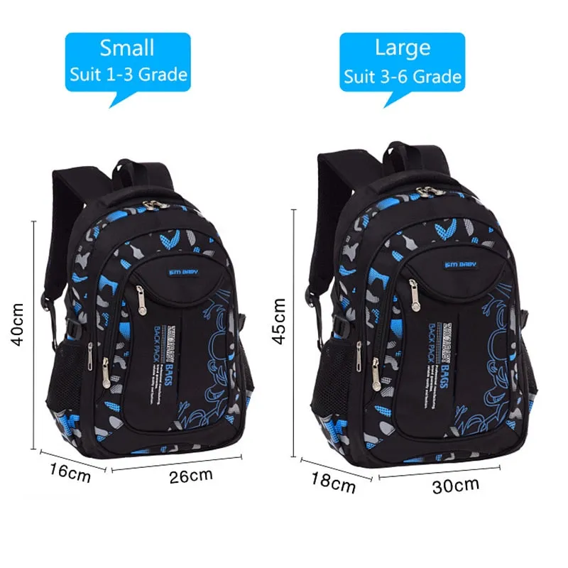 New Waterproof Children School Bags Backpacks For  Teenagers Boys Kids Primary School