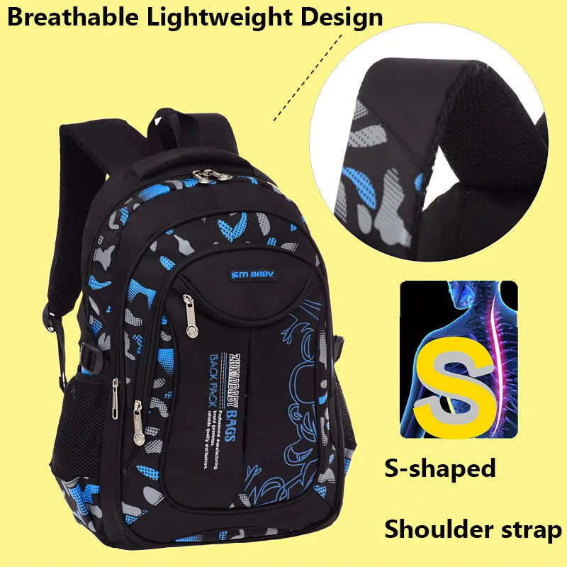 New Waterproof Children School Bags Backpacks For  Teenagers Boys Kids Primary School