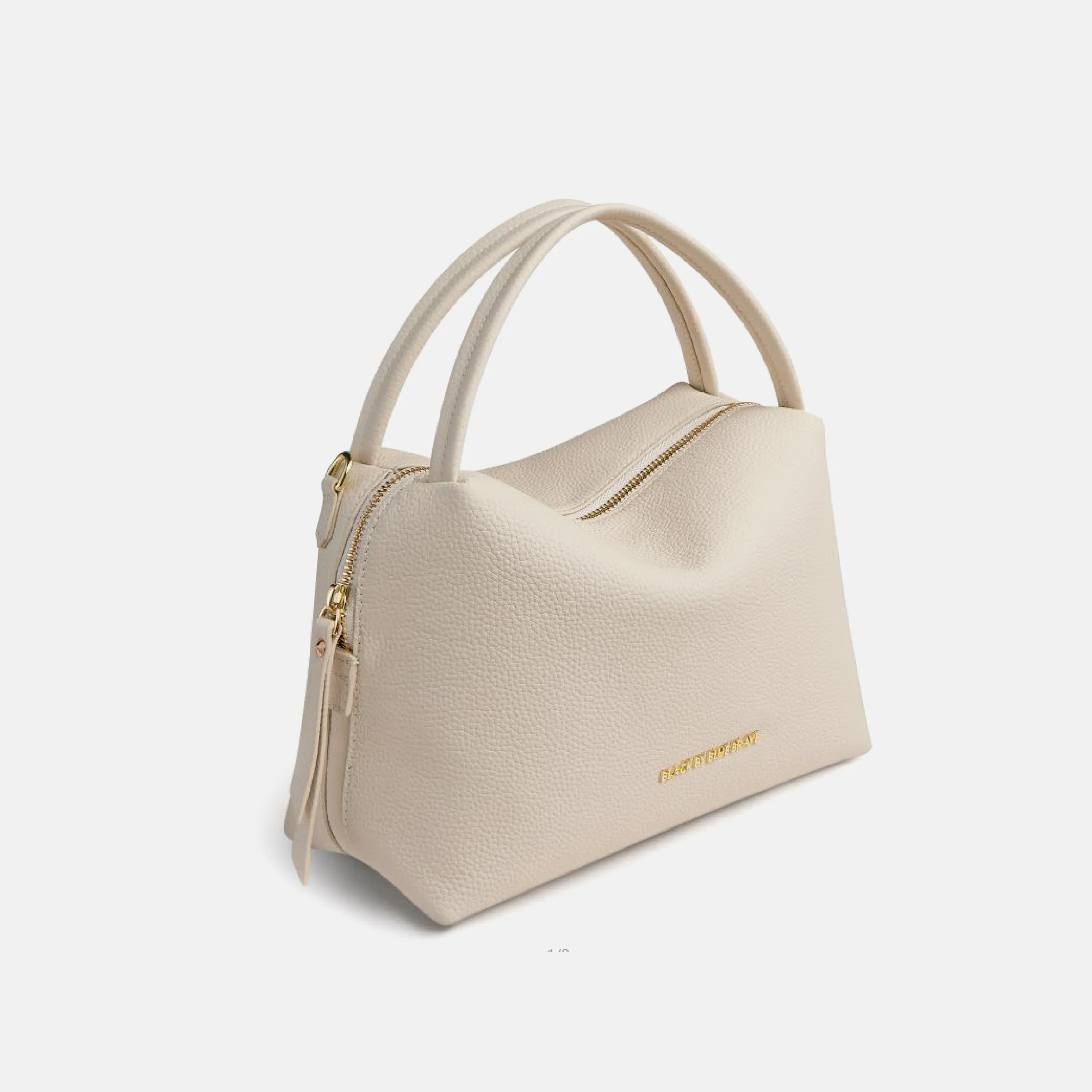 PLQ BEIGE LEATHER HANDBAG