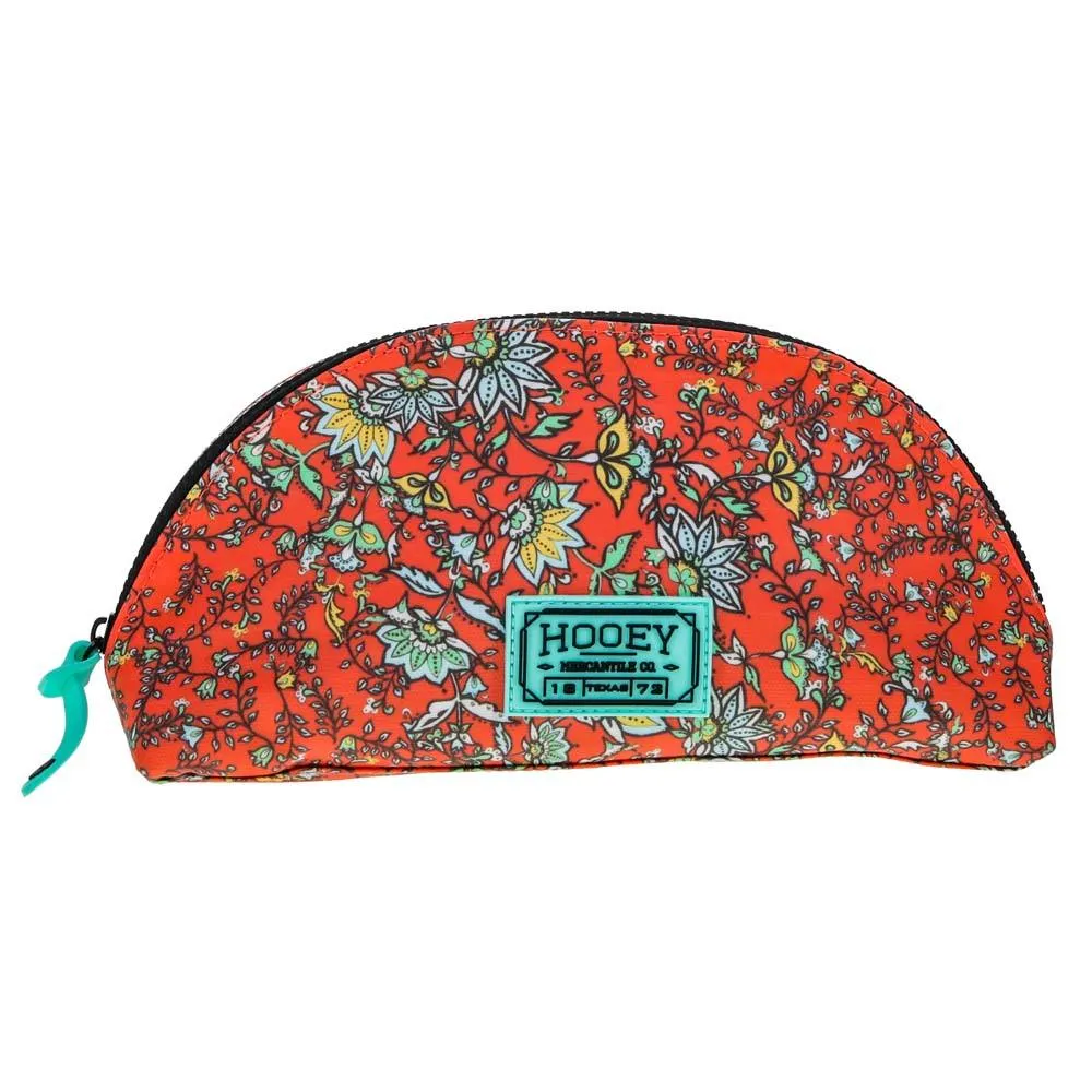 "Hooey Small Accessory Bag" Orange w/ Floral Print