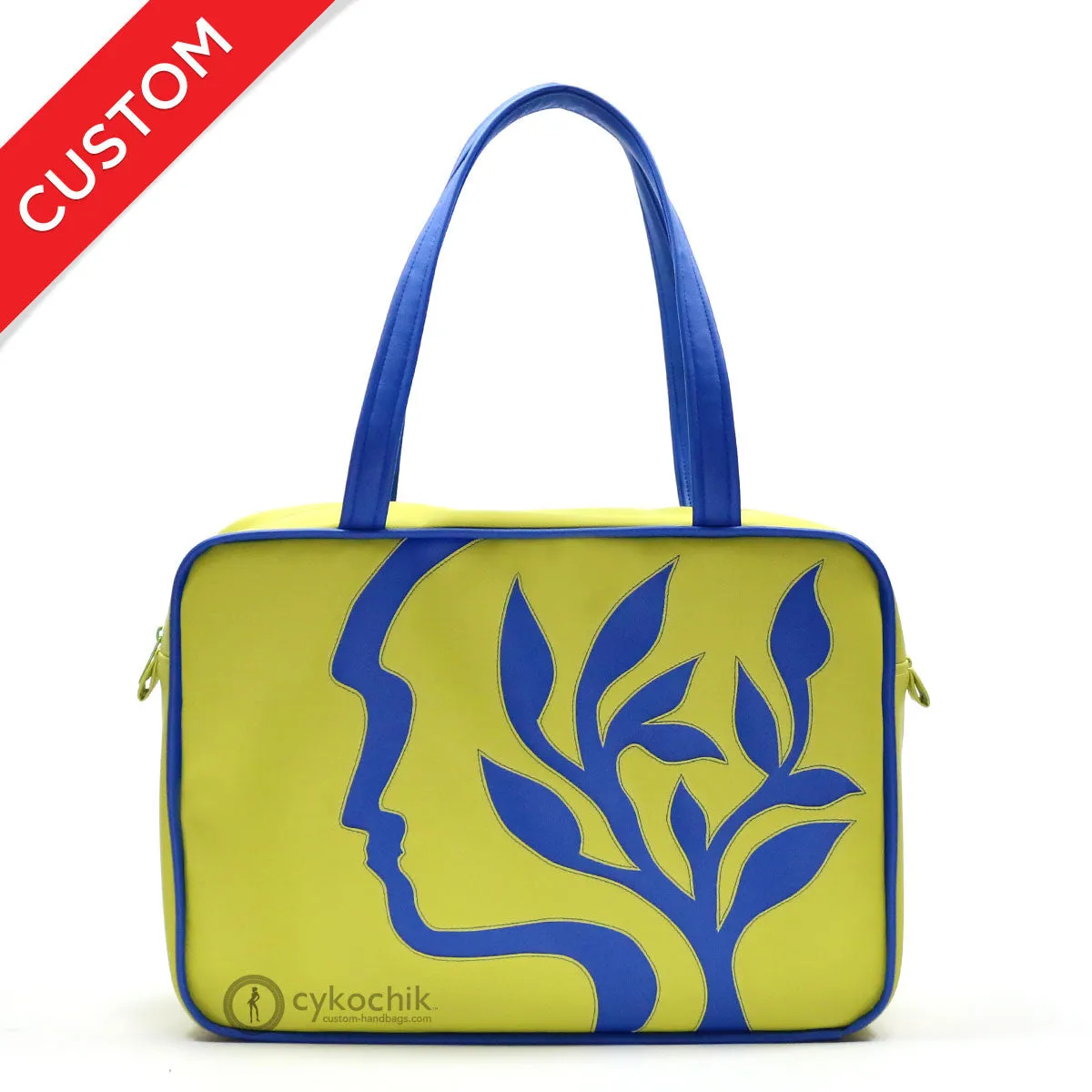 "Silhouette" Vegan Large Tote – Design by Dallas Artist Jody Pham (Multicolored)