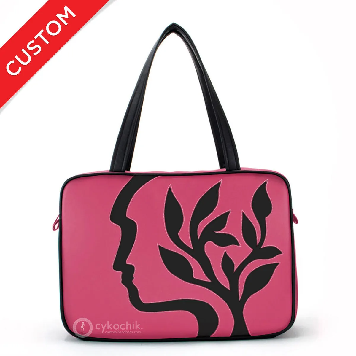 "Silhouette" Vegan Large Tote – Design by Dallas Artist Jody Pham (Multicolored)