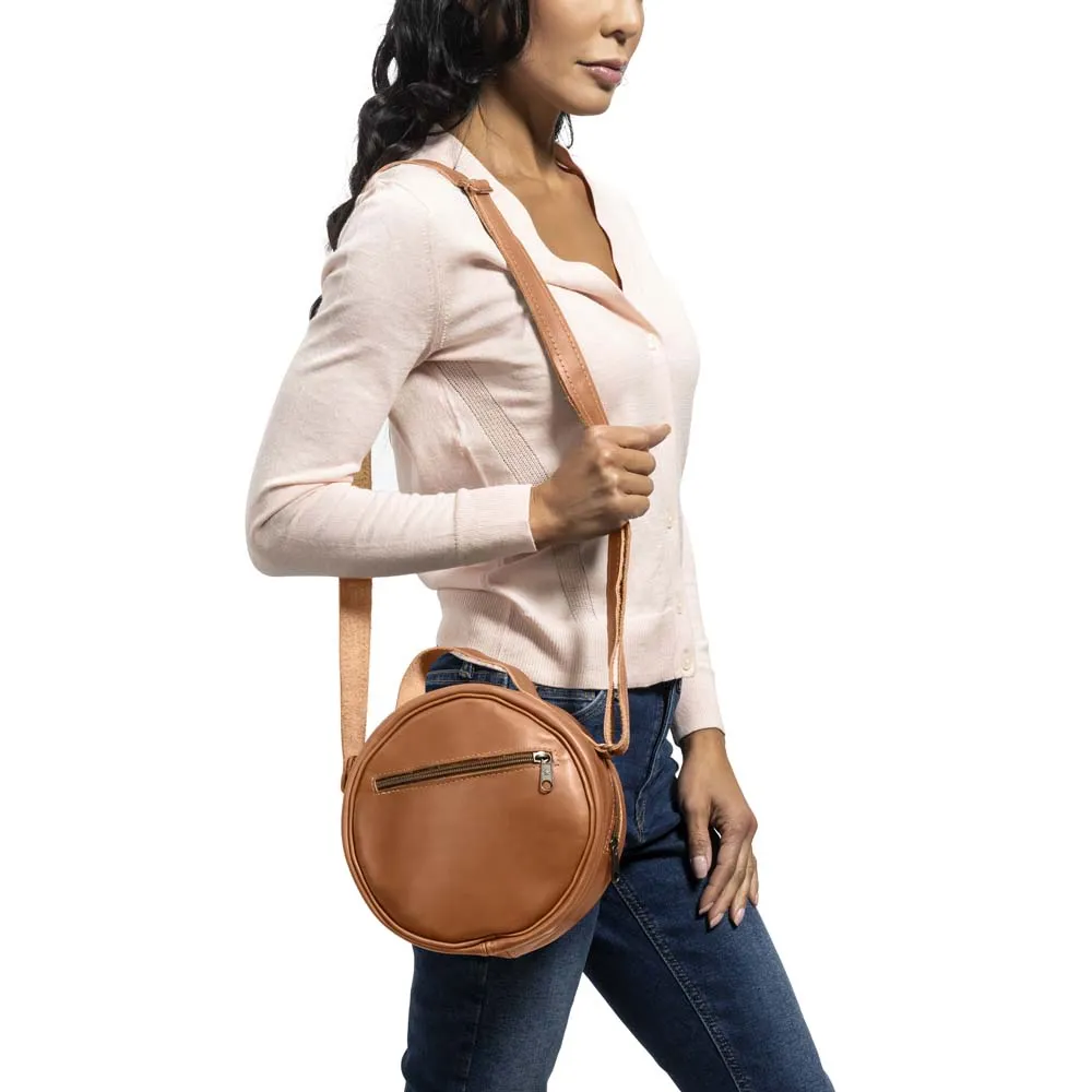 Round Leather Bag | Honey