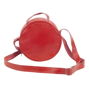 Round Leather Bag | Red